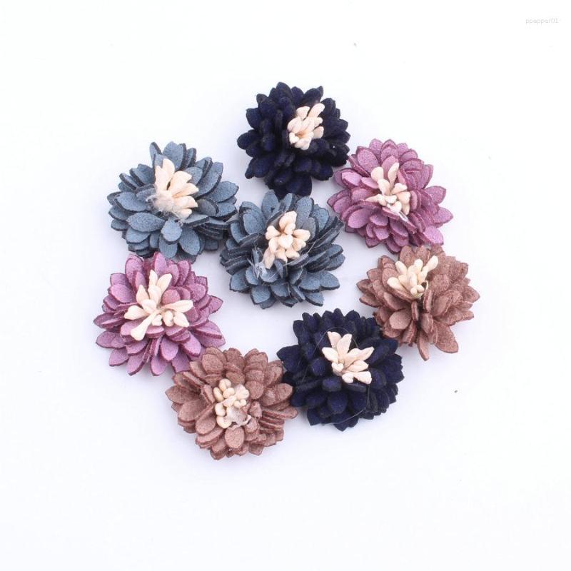 

Hair Clips 40PCs 25MM Handmade Suede Cord Flowers Button Patch Sticker Craft Fit Girls Jewelry Elastic Headband Shoes