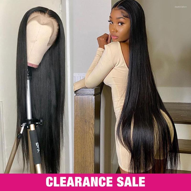 

Straight Lace Front Wig Bone Human Hair HD Frontal Wigs 30 Inch Brazilian Remy, Picture shown