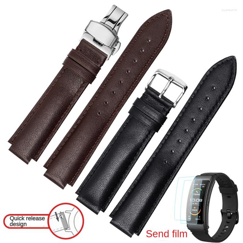 

Watch Bands Leather Replacement Strap Substitute For B3/B5/B6/B7 Smart Bracelet Series Convex Interface Cowhide Watchband