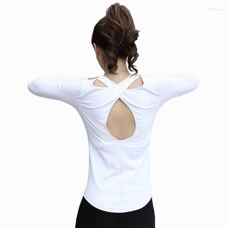 

Active Shirts Women Fitness Tops Workout Training Exercise Gym T Sport Sweatshirt T-shirt Yoga Hoodies Running Long Sleeve Tees Y1804, Black