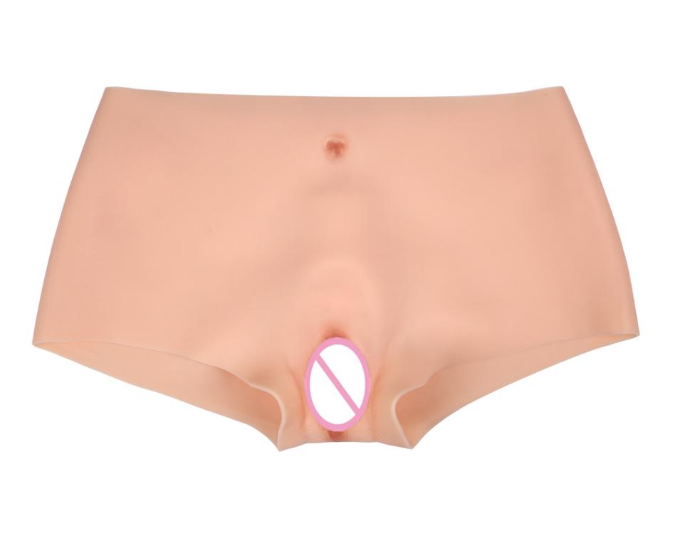 

Silicone Realistic Vagina Pants Shemale Crossdresser Pussy Pants Transgender Artificial Sex Fake Underwear Enhancer Hip4868678, White