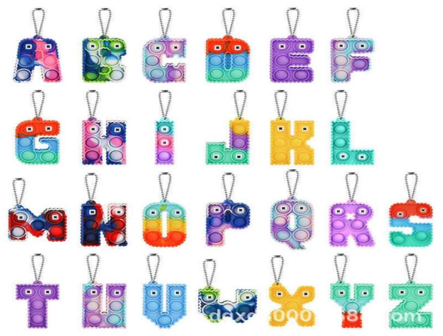 

Alphabet 26 Letters Key Ring Sensory Fidget Pop Bubble Toys Push Bubbles Popper Keychain Finger Press Ball Puzzle Charms Tie Dye R1667750