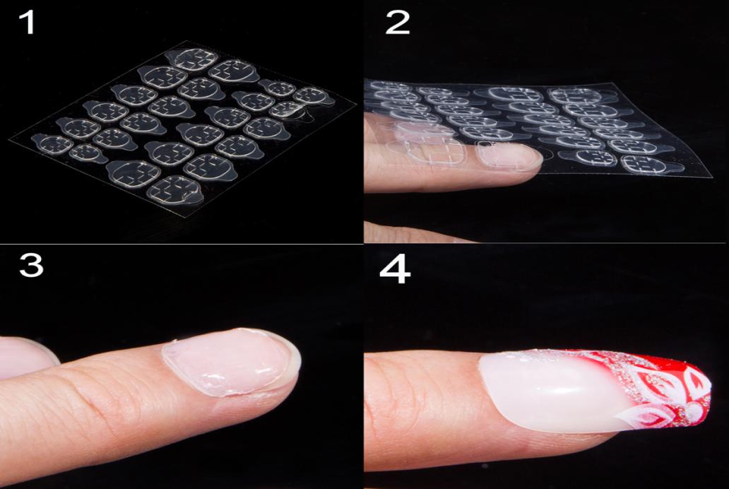 

240pcs Double Sided Adhesive Glue Sticker Sticky Tape Transparent Nail Glue For Fake False DIY Nails Art Decoration Tools4711743, Light yellow