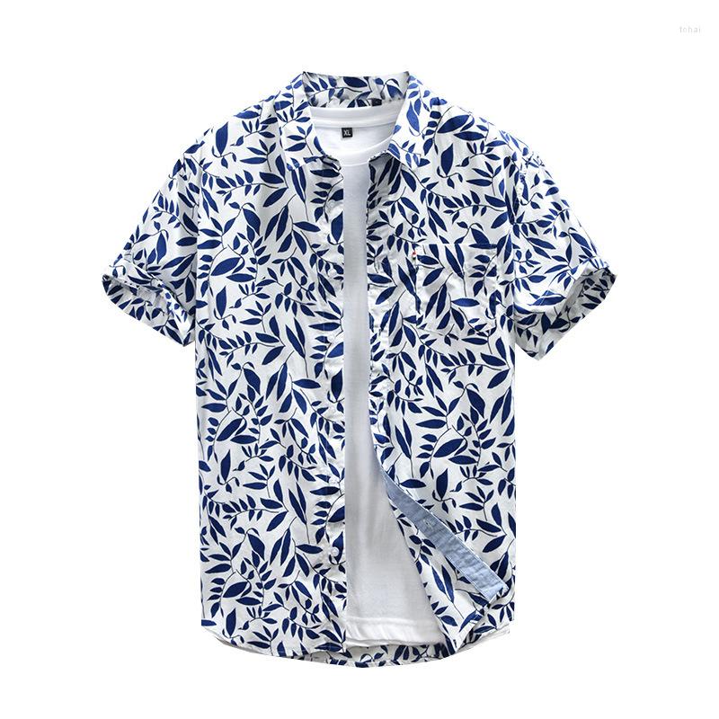 

Men's Casual Shirts Floral Hawaiian Shirt Cotton Men 2023 Summer Short Sleeve Beach Aloha Quick Dry Male Chemise Homme, Mixed