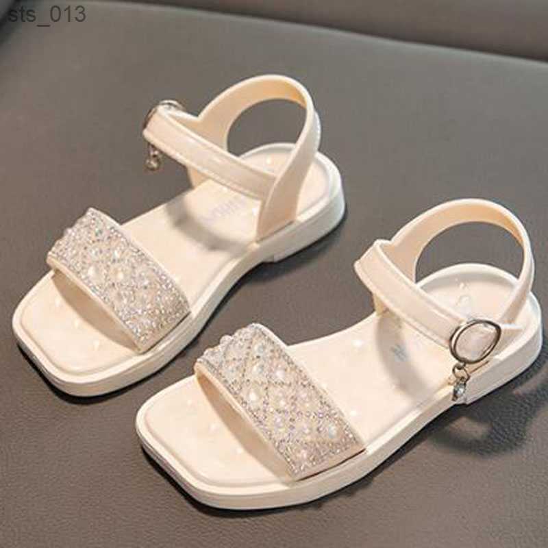 

2023 New Girls Sandals Rhinestone Summer Shoes Kids Open Toe Beach Shoes for Girls Childrens Sandals Princess Shoes CSH1424 L230518, Cf-1628 pink