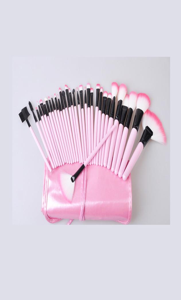 

New Coming 32 PCS Pink Wool Make up Brushes Tools Set with PU Leather Case Cosmetic Facial Make up Brush Kit4253918