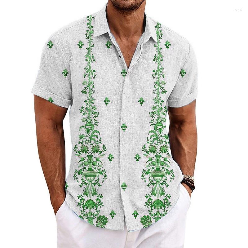 

Men's Casual Shirts Summer Men's Shirt Pattern Printing Short-Sleeved Street Quick-Drying Oversized Clothing Vintage Male Clothe, E01-st00419