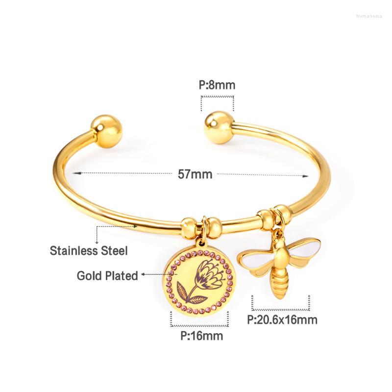 

Bangle LUXUKISSKIDS Wrist Cuff Bracelets Bangles For Women Adjustable Gold Color With Charm 2023 Elegant Ladies Jewelry Gift Raym22