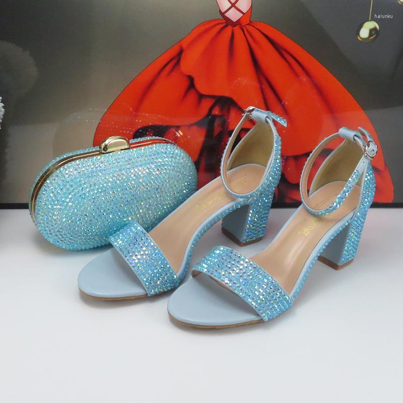 

Sandals BaoYaFang AB Blue Bridal Wedding Shoes And Purse Women Fashion Summer Thick Heel Evening Party Bag Female Ankle Strap, Orange