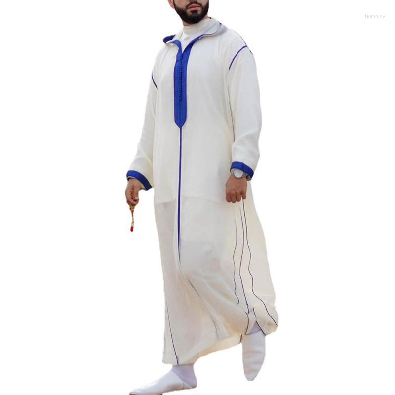 

Ethnic Clothing High-grade Muslim Southeast Asia Dubai Middle East Men's Loose Standing Collar Door Tube Long Sleeve Robe Hand Sewn