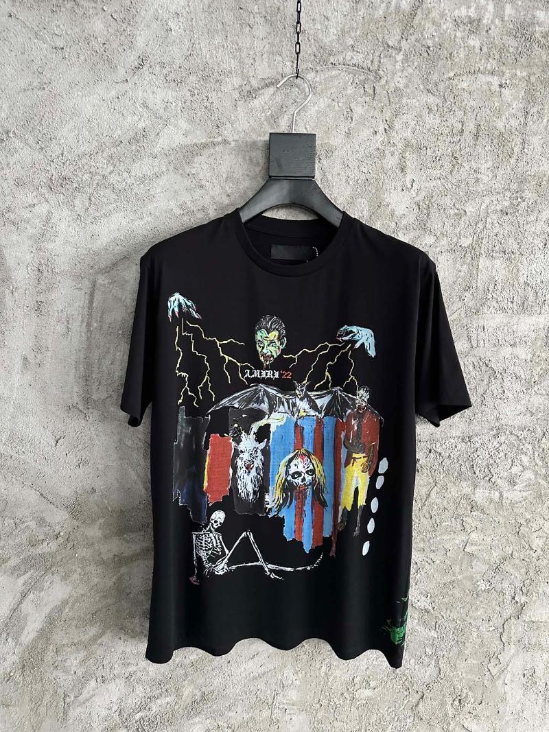 

Men' T Shirts AL60263 Fashion Men' Tops & Tees Runway Luxury European Design Short Print Party Style T-Shirts, Black