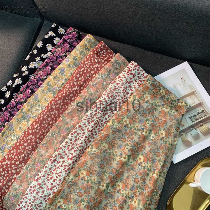 

Skirts Empire Skirts Women Retro Chic Fashion Soft Chiffon Summer Vacation Ladies Clothing Hot Sale Popular Floral Korean Femme Skirt J230621