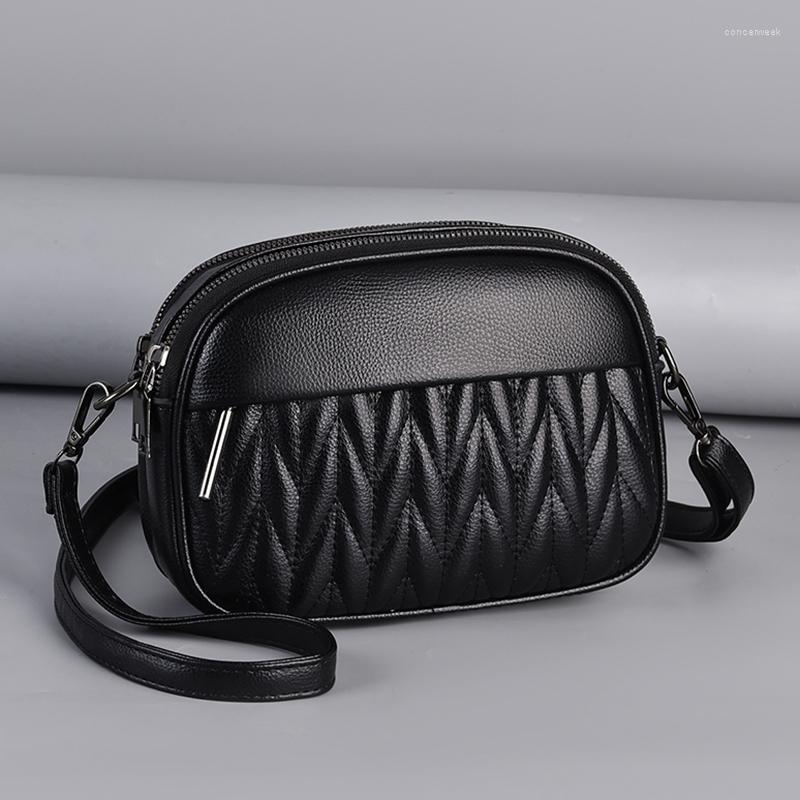

Evening Bags Solid Color Women Fashion Shoulder Small Crossbody Bag Ladies Leather Double Pockets Mobile Phone Sac Bolsa Feminina, White