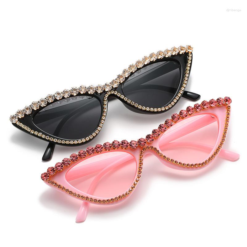 

Sunglasses 2023 Fashion Cat Eye Women Designer Colorful Lens PC Frame Party Sexy Cateye UV400