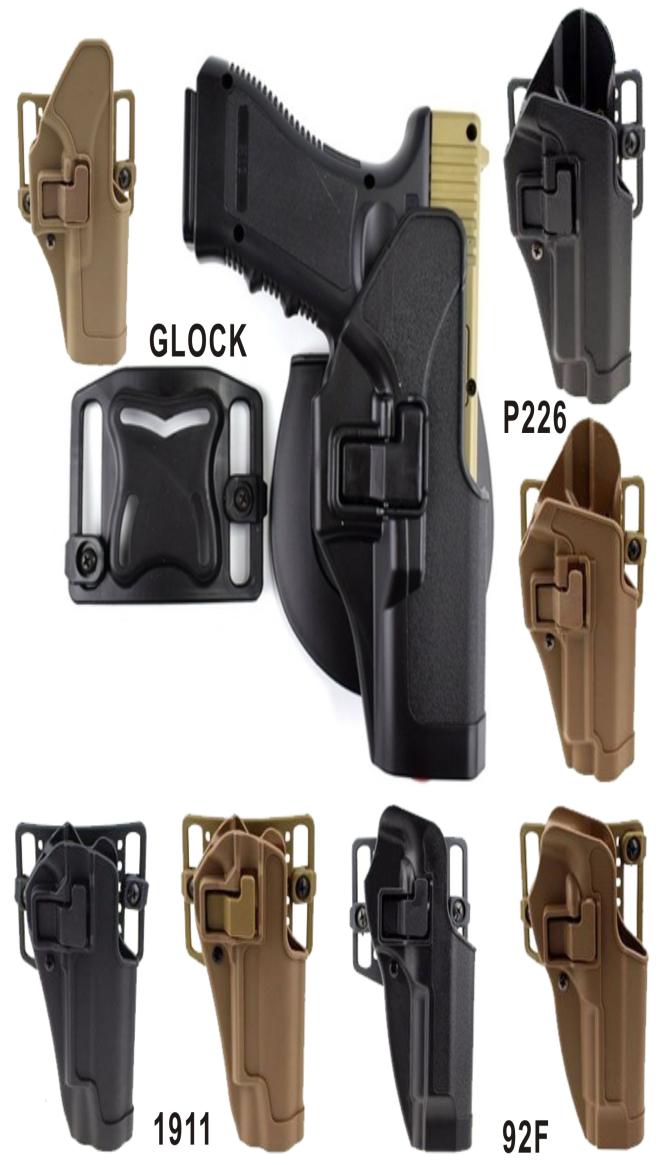 

High quality hard shell pistol holster 1911 G17 p226 92F 4 models Hidden gun holster Black Khaki 2 colors Right Hand8723808, Green