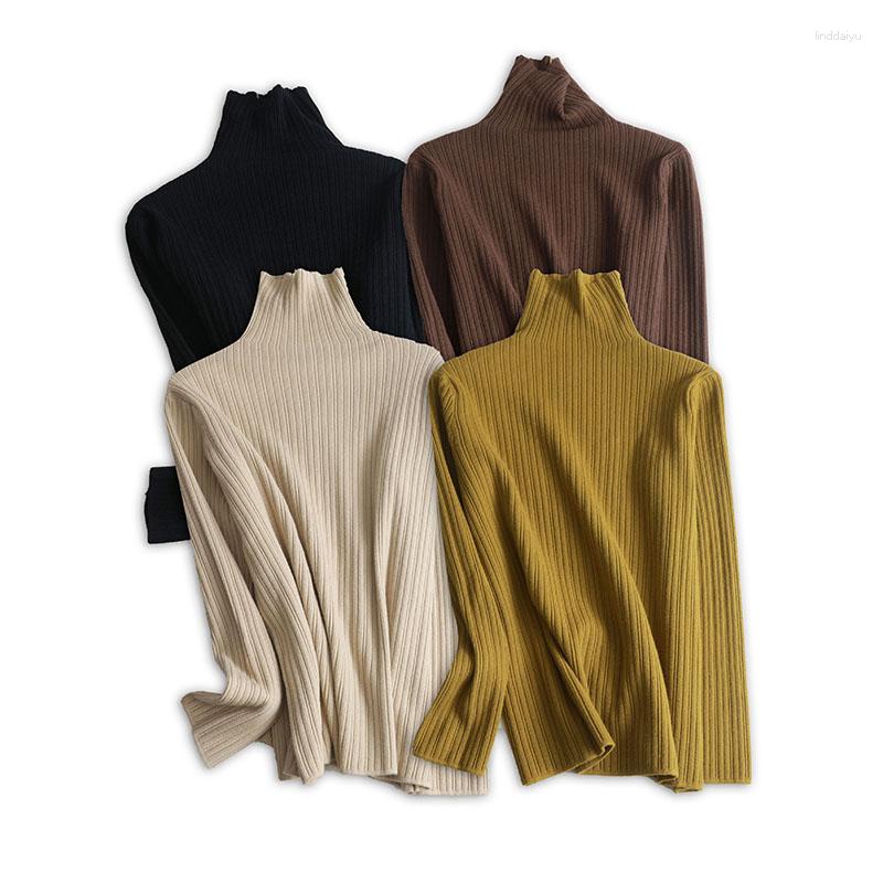 

Women's Sweaters YYGegew 2023 Thick Basic Autumn Winter Highneck Sweater Pullovers Women Loose Turtleneck Pullover, Khaki
