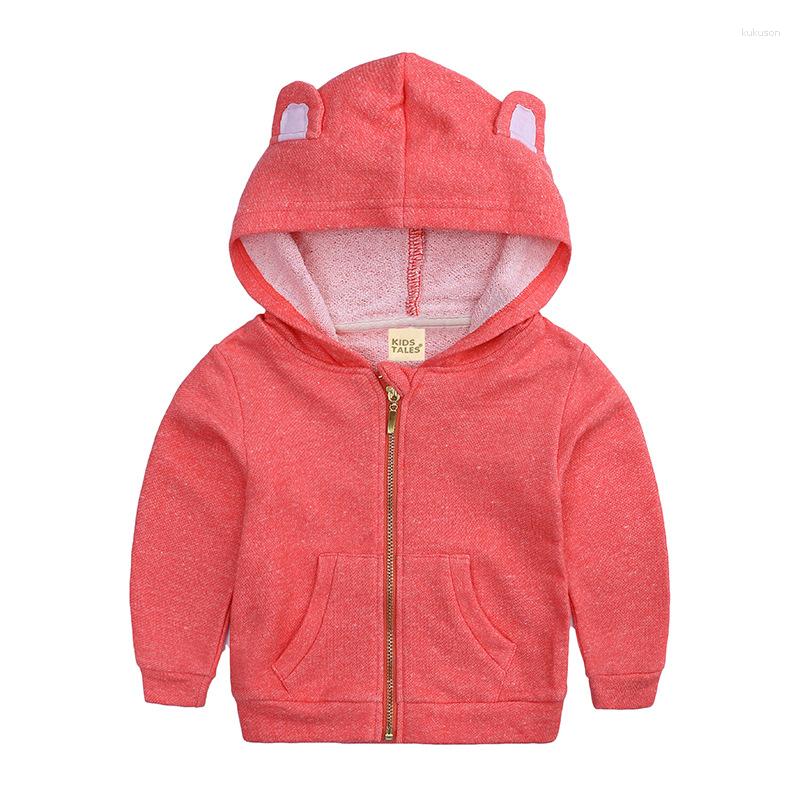 

Jackets Children's Clothing Girls' Hooded Sweaters Outerwear Spring And Autumn Clothes Zippered For Kids & Coats, Picture shown