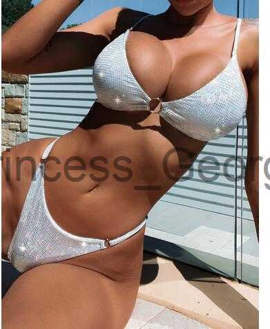 

Women's Plus Size Swimwear Sexy Bikinis 2023 New Summer Shiny Micro Bikini Set Bandage Swimsuit Women Swimwear Female Bathing Suit Biquini x0621