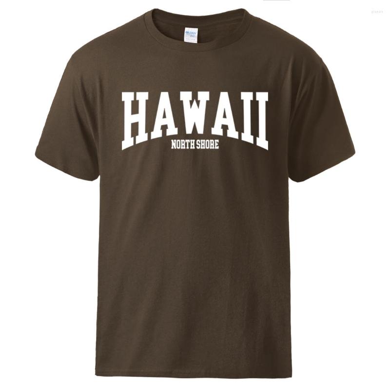 

Men' T Shirts Hawaii North Shore Printed Tee Shirt Male Comfortable Cotton Soft Tshirts Novelty Fashion Cool Streetwear Basic Vintage, Blue