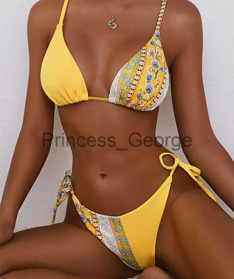 

Women's Plus Size Swimwear Swimwear Woman Swimsuit Sexy Bikini 2021 Push Up High Waist Bathing Suit Women Print Floral Beachwear Biquini Two Piece Suit x0621, As picture