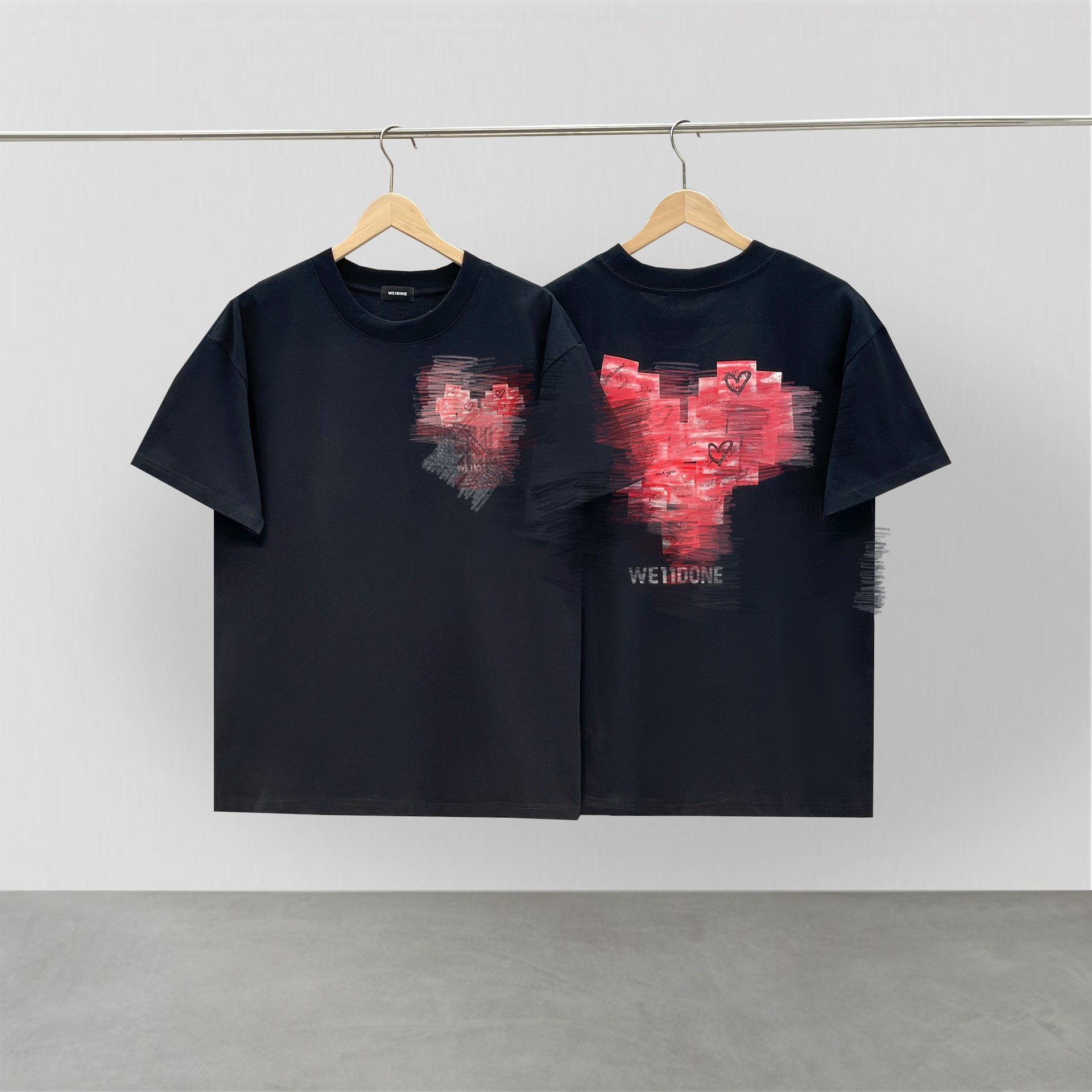 

Black Men' Tees Shirts Print Short Sleeve Cotton Loose Men Women T Shirt