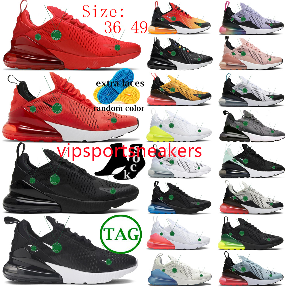 

Triple Black airs Sports 270 Running Shoes White University Red Barely Rose New Quality Platinum Volt max 27C 270s Men Women Tennis Trainers Sneakers big size 14 15, Color#27