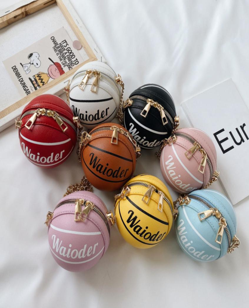 

Fashion kids purse girls metal chain oneshoulder basketball bags children circular messenger bag A39712016866, Black