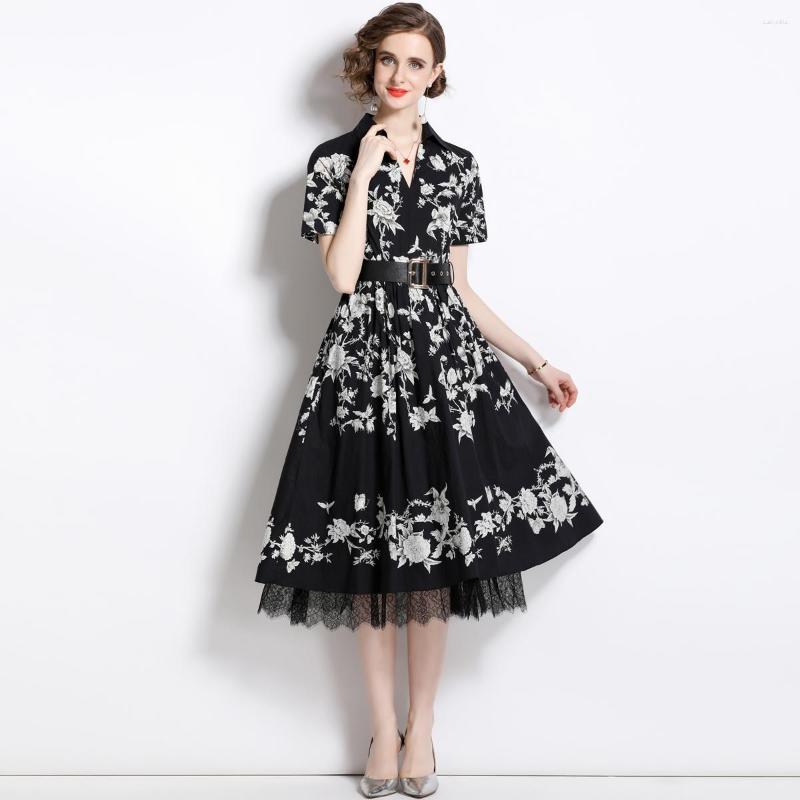 

Party Dresses AIMEILI Women Summer Elegant Dress Festa High Quality Long Cocktail Robe Femme Vintage Lace Designer A-Line Vestidos, Black
