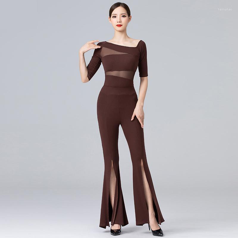 

Stage Wear Women Dance Body Suit Latin Belly Fashion Girls Ballroom Sexy Perspective Dancewear Competition Practice, Sets c
