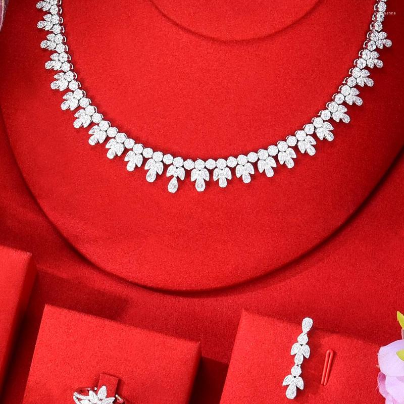 

Necklace Earrings Set GODKI TASSEL DROP 4pcs African Jewelry For Women Party Gift Dubai Cubic Zircon Nigeria Wedding, Picture shown
