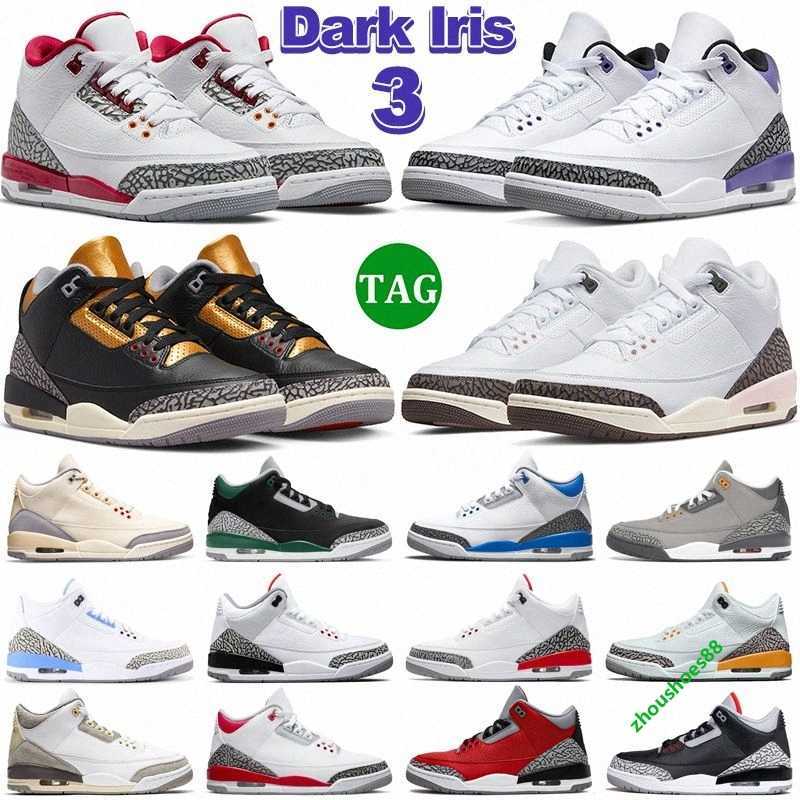 

3 Jumpman Shoes Men Women 3s Neapolitan Dark Iris Fire Cardinal Red Muslin Desert Elephant Black Gold Mens Trainers Outdoor Sports Shoe Sneakers, # 23