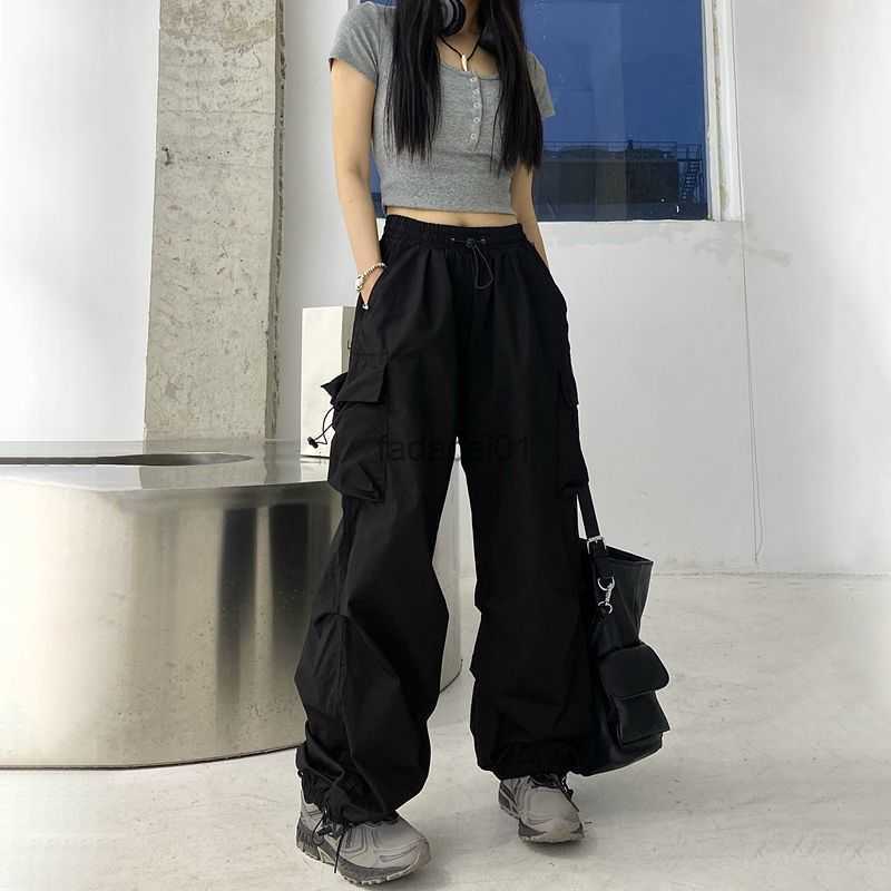 

2023 New Womens Streetwear Cargo Pants y2k Spring Solid Color Women's pants Wide Leg Trouser Female Casual Joggers Sweatpants L230621, B07 gray