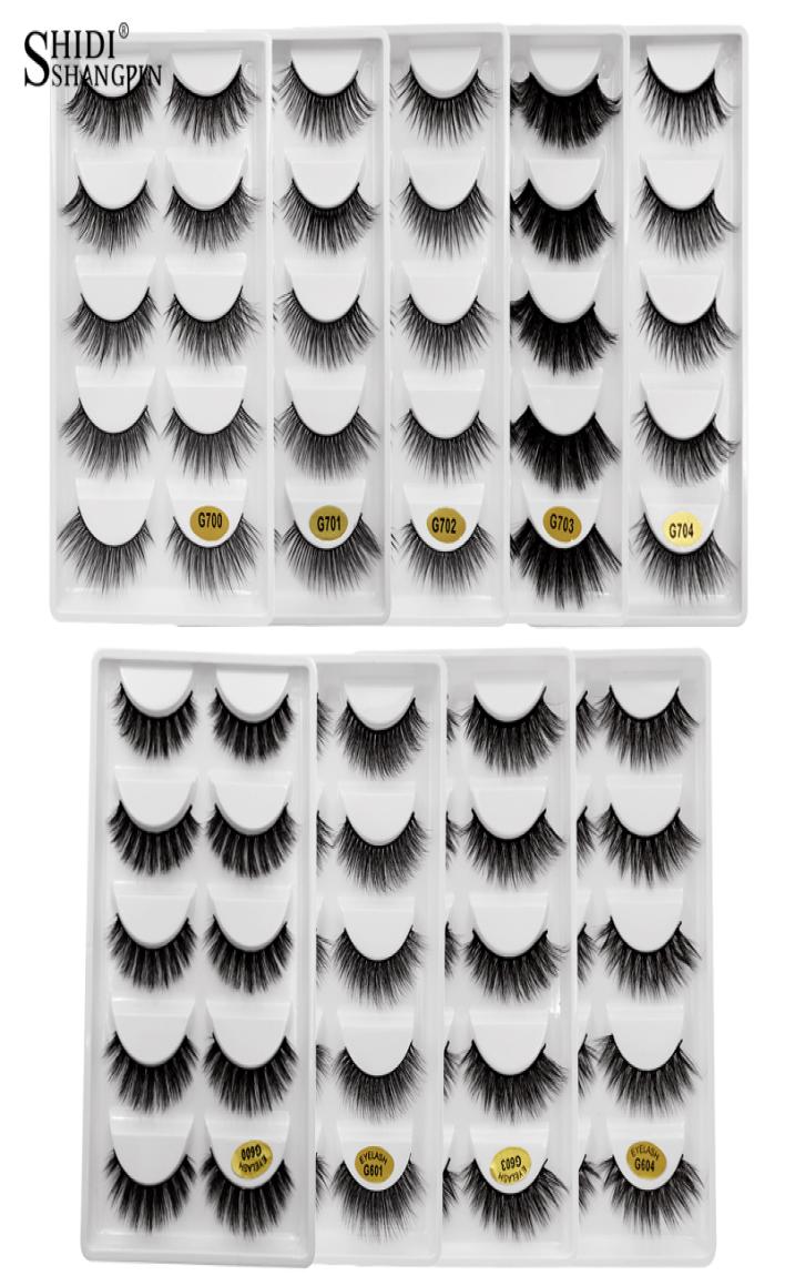 

3D Mink False Eyelashes 5 pairs Natural Long Thick Eye Lashes Hand made Reusable Makeup eyelash extensions Tool7385115