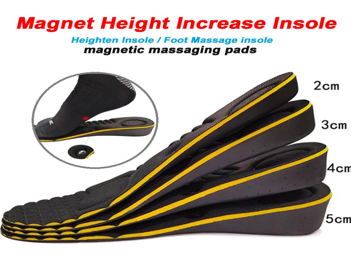 

Magnet Massage Height Increase Insole Heighten Insoles Antibacterial Heel Taller Heightening Magnetic therapy Shoe Pad6781206