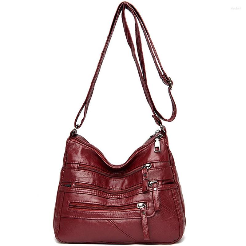 

Evening Bags High Quality Women Soft Leather Shoulder 2023 Trend Classic Crossbody Bag Luxury Designer Handbag Purse Sac A Main, Red