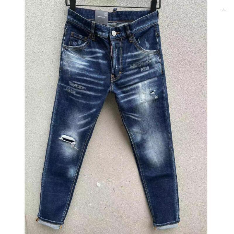 

Men's Jeans Fashion Men's Casual Trendy Moto&Biker High Street Denim Fabric Pants Hole 119#, 119
