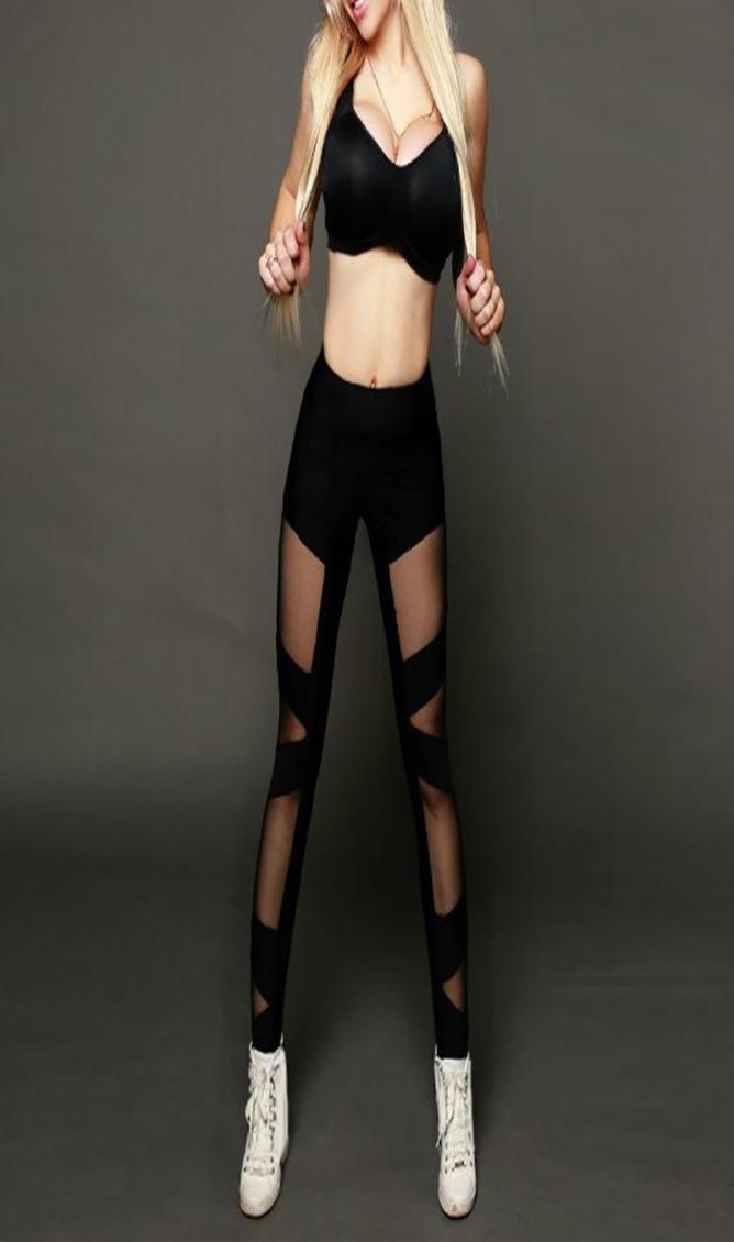 

Women Sexy Mesh Hollow Leggings Stretch Slim Push Up Trousers Workout Pants Big Size Black Capris Sportswear New Fitness Leggins7137236