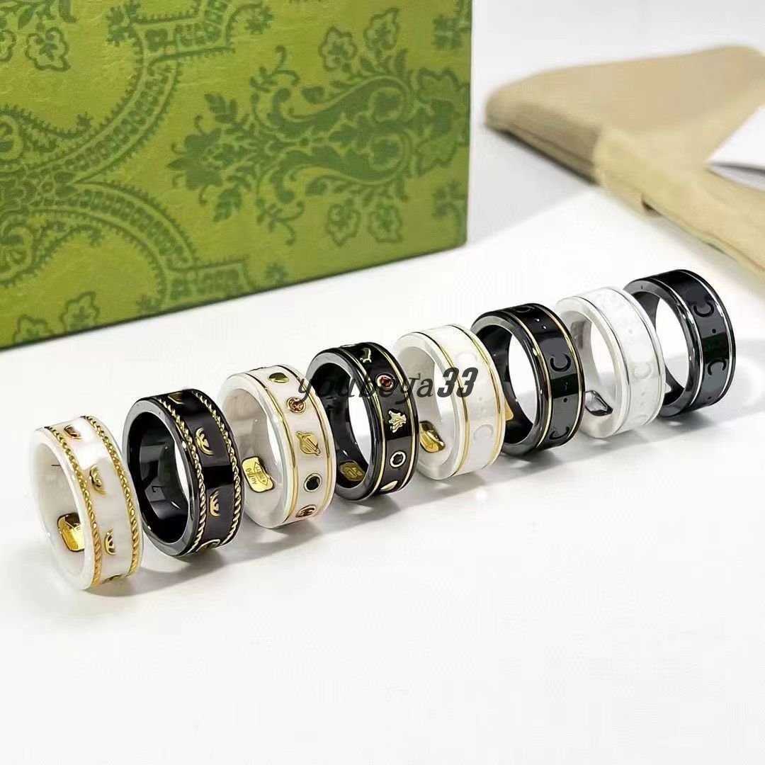 

Brand Letter ceramics Ring for Mens Womens Planet rings Fashion Designer Extravagant Brand Letters Ring Jewelry Women men wedding
