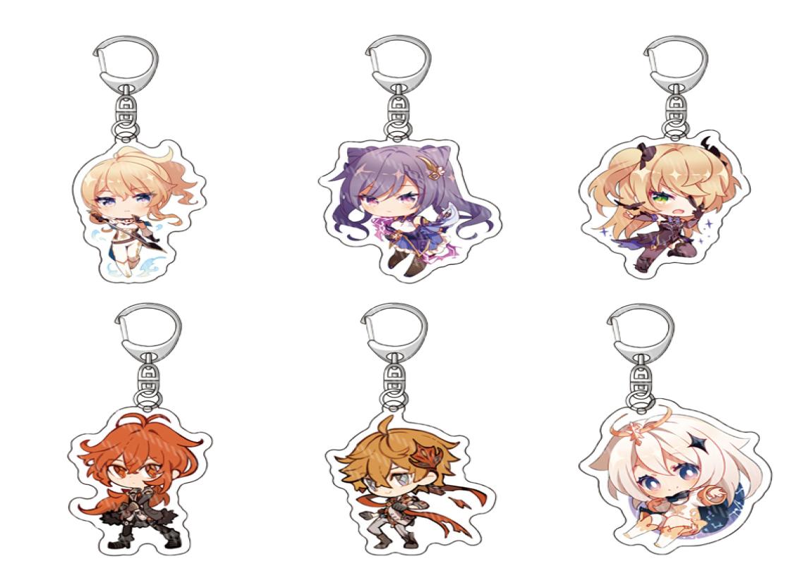 

New Game Genshin Impact Acrylic Keychain Anime Delicate Craft Mengpa Cartoon Key Chain Delicacy Bag Pendant Small Car Keyring8551175