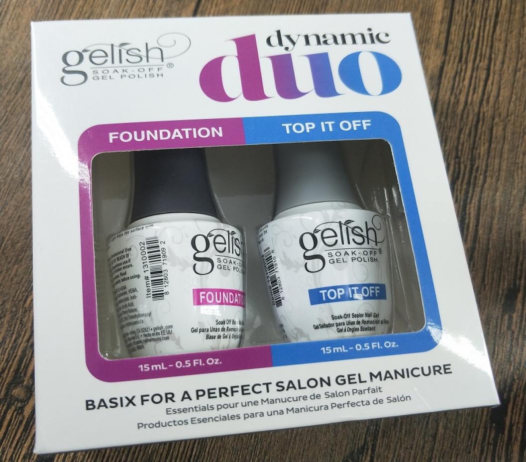 

Gelish dynamic duo Base Top Coat Nail Art Soak Off UV LED Gel Nail Polish Gelish 2PcsLot Foundation TopitOff2555583, Pink