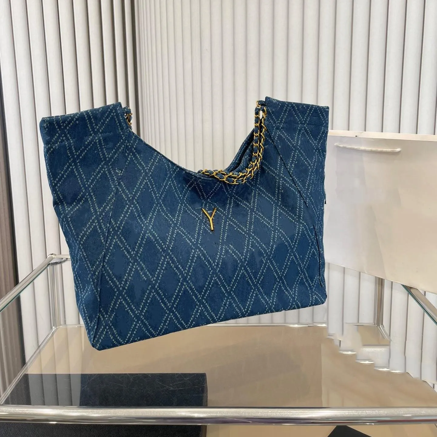 

2023 Classic Tote Bags Luxury Designer Shopping Bag Women Underarm Totes bags 5A Large Capacity Women Letter Clutch Purses bag, Blue