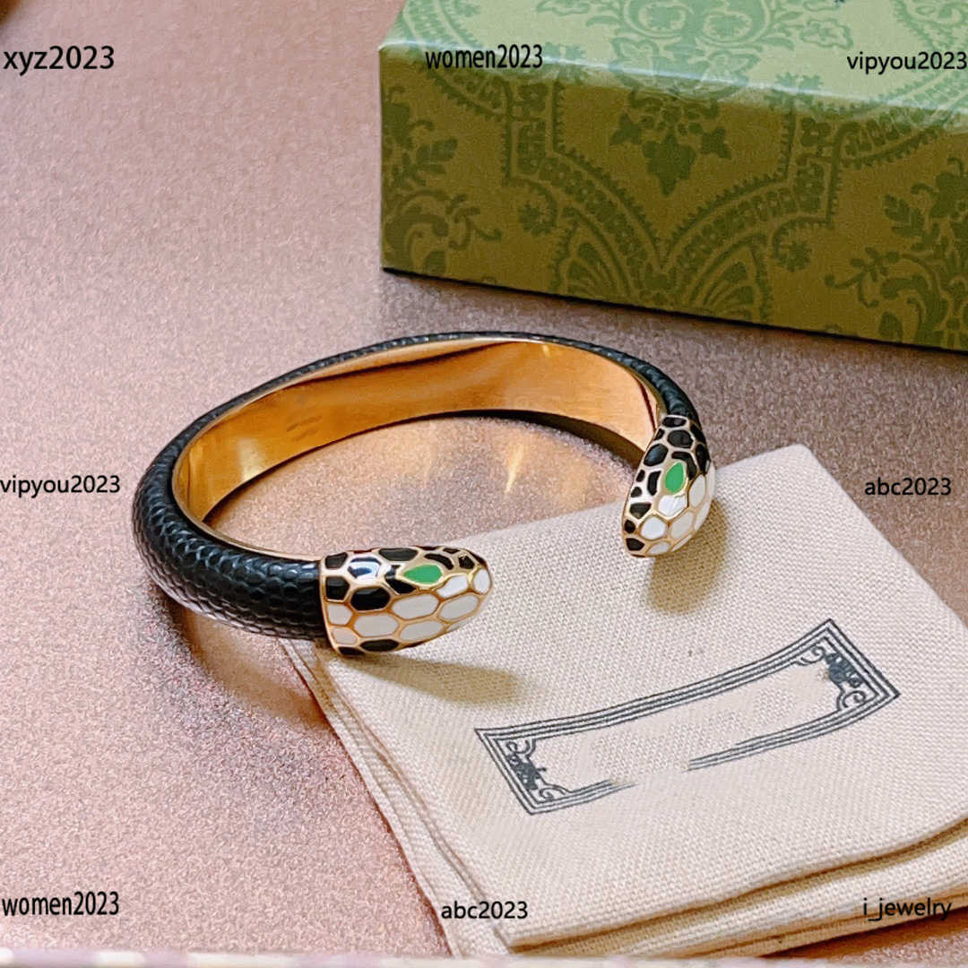 

women designer bracelets Scaly texture leather jewelry Fashion Snake head shape design Cuff bracelets #Including box new arrival