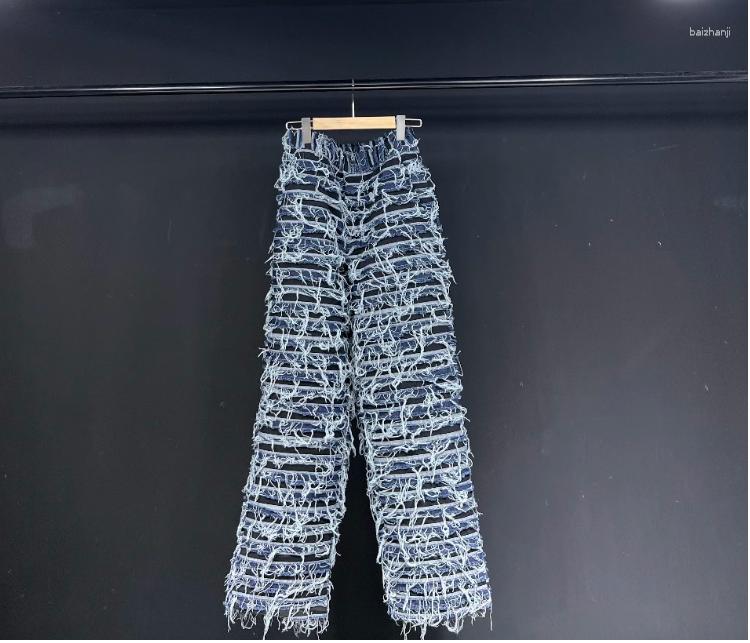 

Men' Jeans Q05536 Fashion Men' 2023 Runway Luxury European Design Party Style Clothing, Picture shown