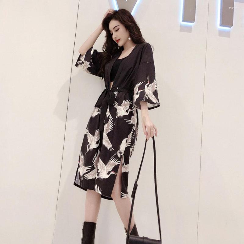 

Women's Blouses Kimono Cardigan Women 2023 Long Shirt Female Clothing Womens Tops And Harajuku Kawaii Japanese Streetwear DD001