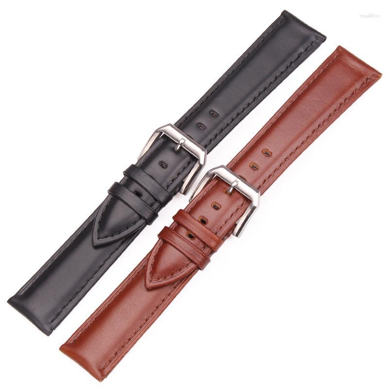 

Watch Bands Band Strap Genuine Leather 19mm 20mm 21mm 22mm 24mm Black Brown Replacement Watchbands Steel Silver Pin BuckleWatch
