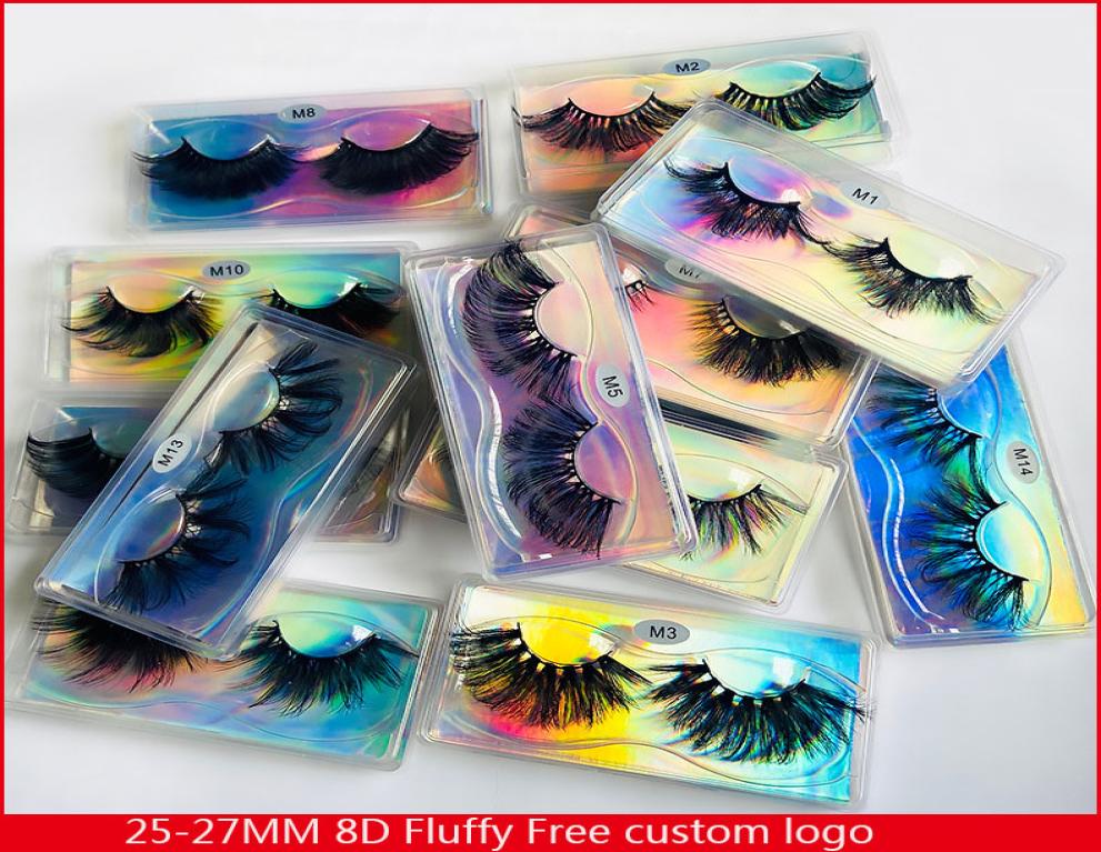 

8D Mink Lashes 25mm27mm Laser Packing Makeup Eyelash For Daily Wear False Eyelashes Reusable Fluffy Fake Lash4727918