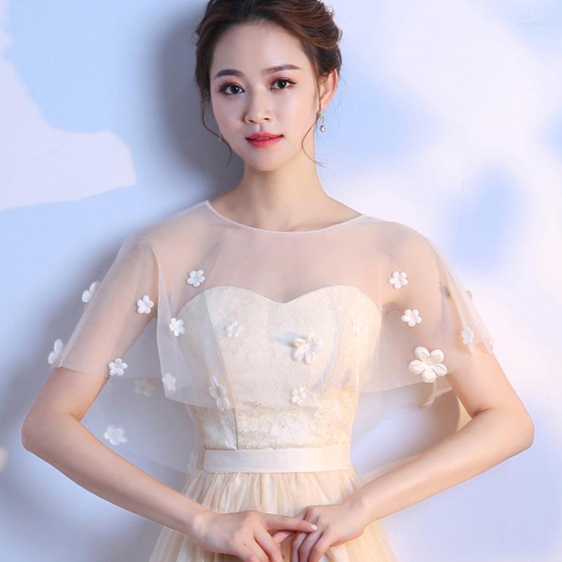 

Scarves Wedding Dress Shawl Lace Thin Section Flower Bridesmaid Cape Round Neck Party Outerwear Accessories