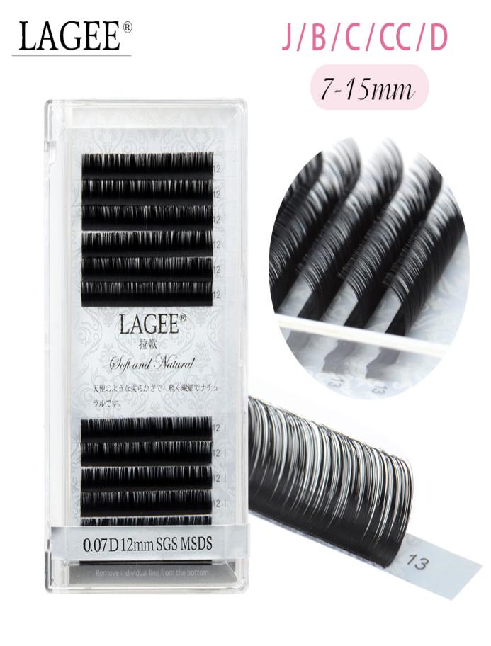 

LAGEE Individual Mink Eyelash Extensions Classic Lash Glossy Black Super Soft Light 12 RowsCase7409398