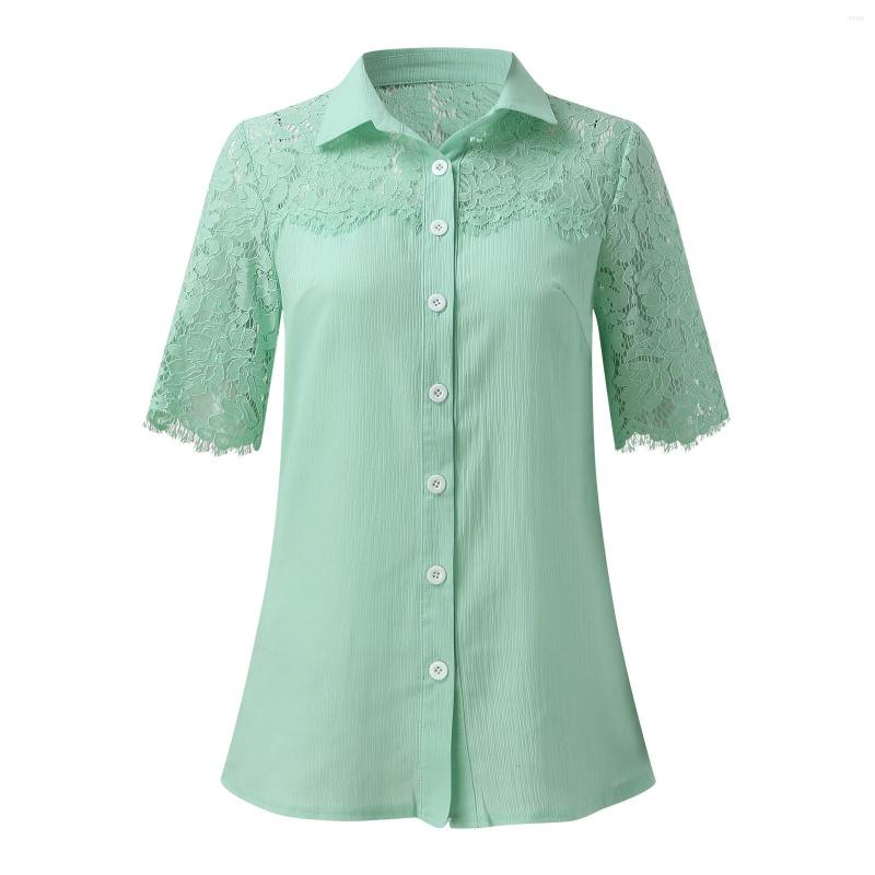 

Women's Blouses 2023 Women's Fashion Short Sleeve Shirt Lace Spliced Tassel Wave, Orange