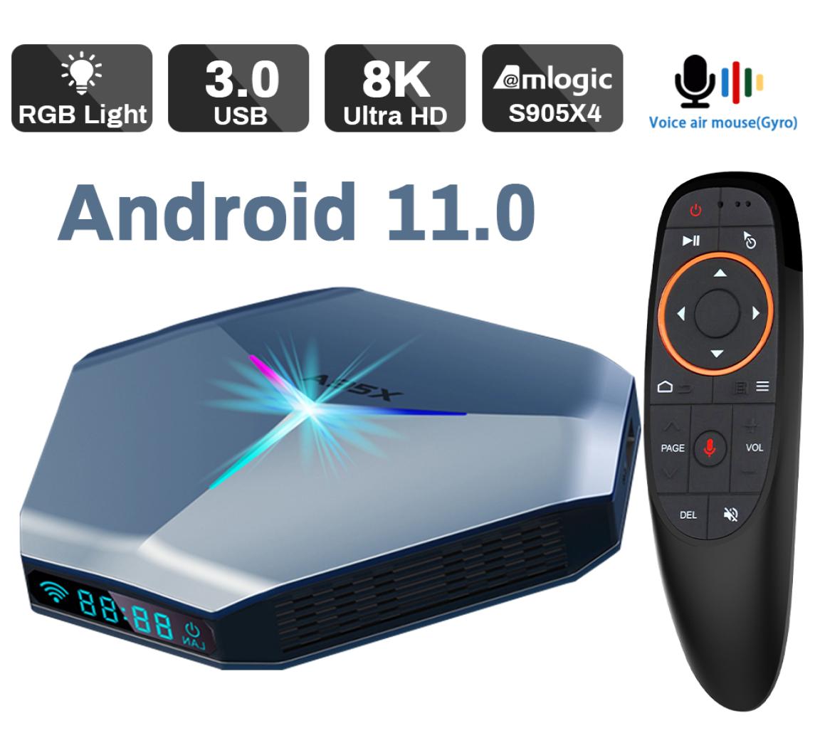 

RGB Light Android 11 TV Box Amlogic S905X4 A95X F4 4K 8K 3D 16G 32G 64G 128G 24G58G Wifi Media Player Set top box7446496